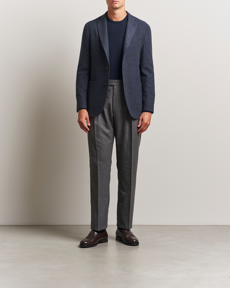Men | Blazers | Boglioli | K Jacket Cashmere/Wool Twill Blazer Dark Blue