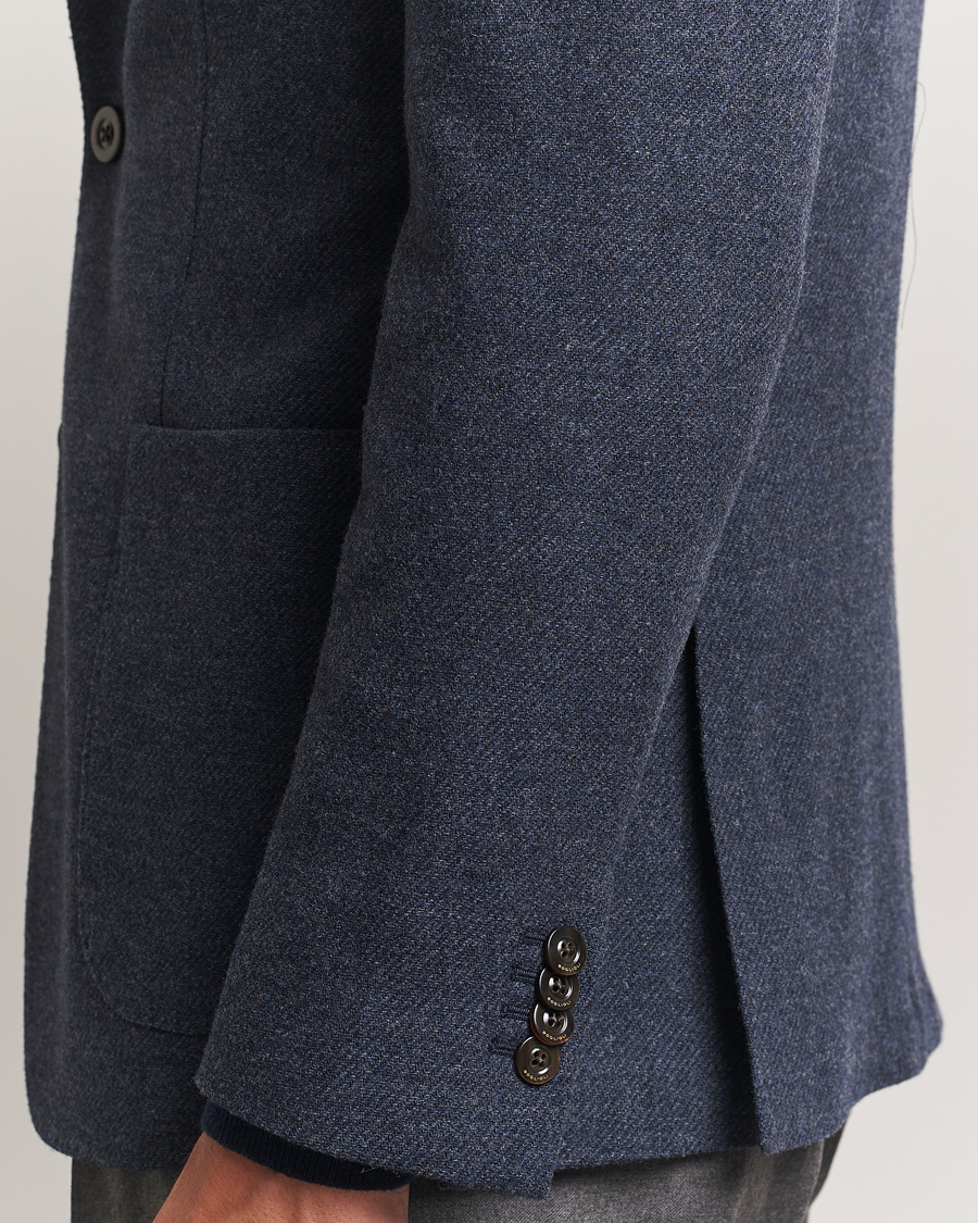 Men | Blazers | Boglioli | K Jacket Cashmere/Wool Twill Blazer Dark Blue