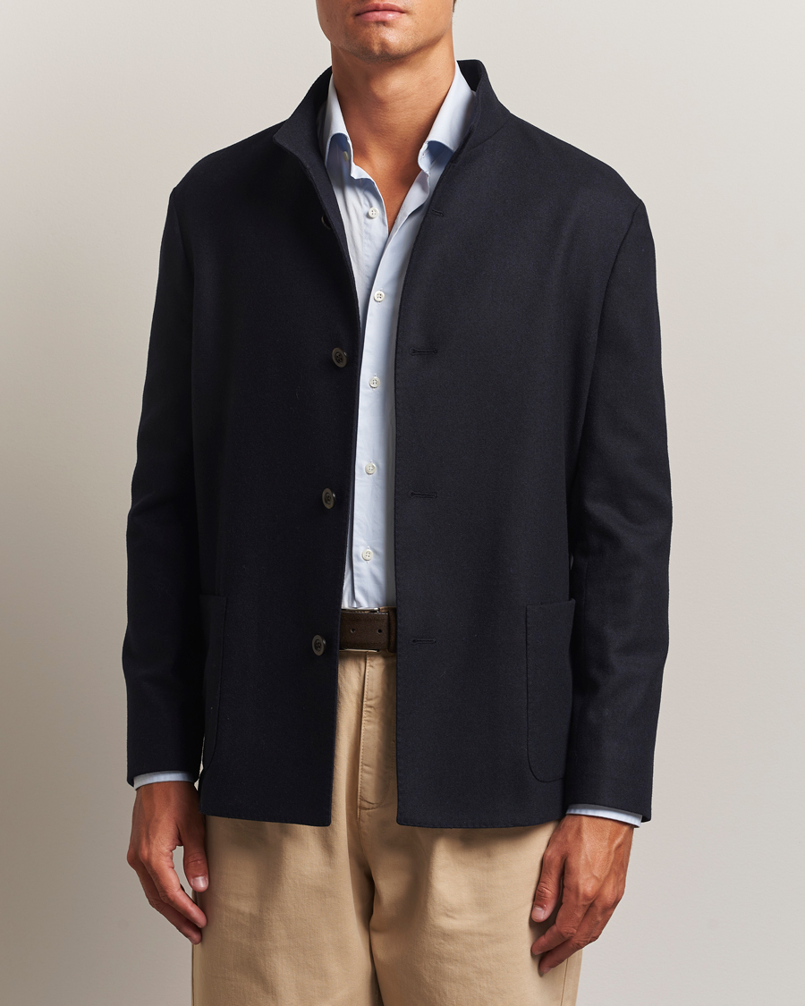 Men | Coats & Jackets | Boglioli | Flannel Painter Jacket Navy