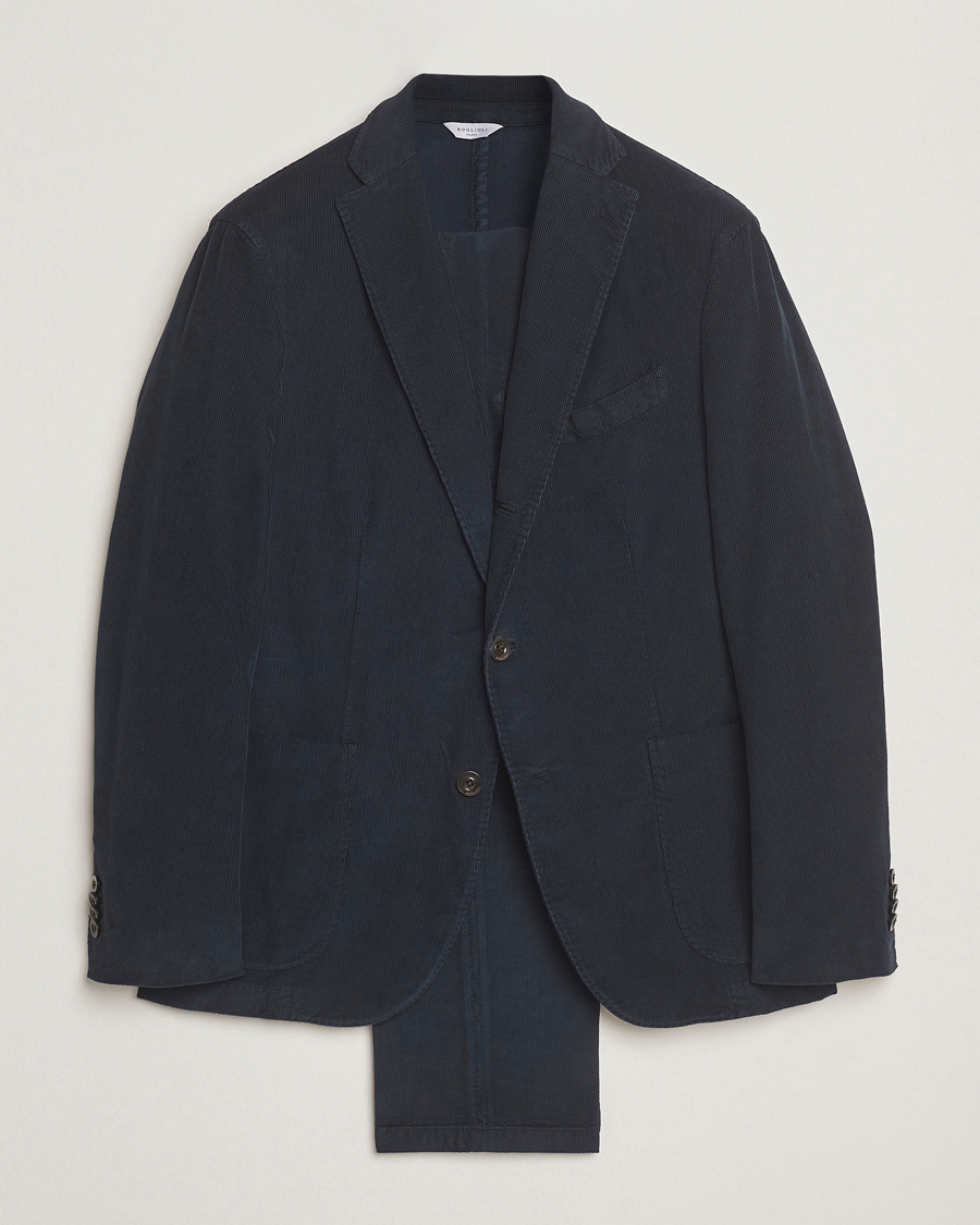 Men | Suits | Boglioli | K Jacket Baby Corduroy Suit Navy