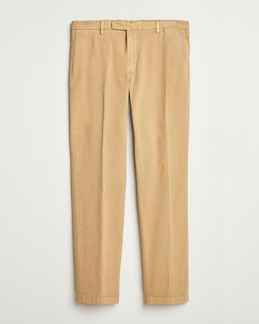 Men | Trousers | Boglioli | Cotton Twill Trousers Beige