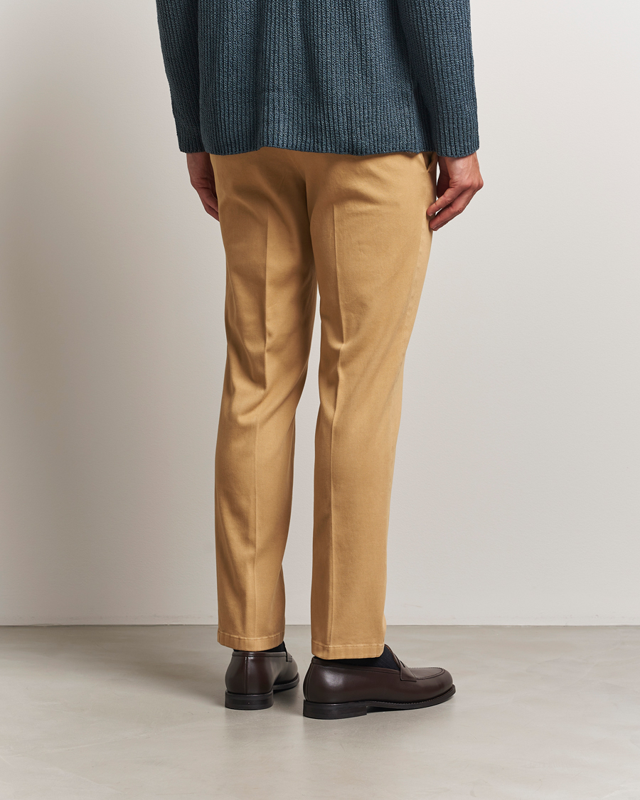 Men | Trousers | Boglioli | Cotton Twill Trousers Beige