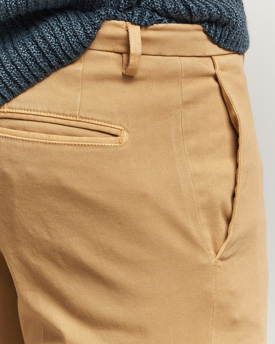 Men | Trousers | Boglioli | Cotton Twill Trousers Beige