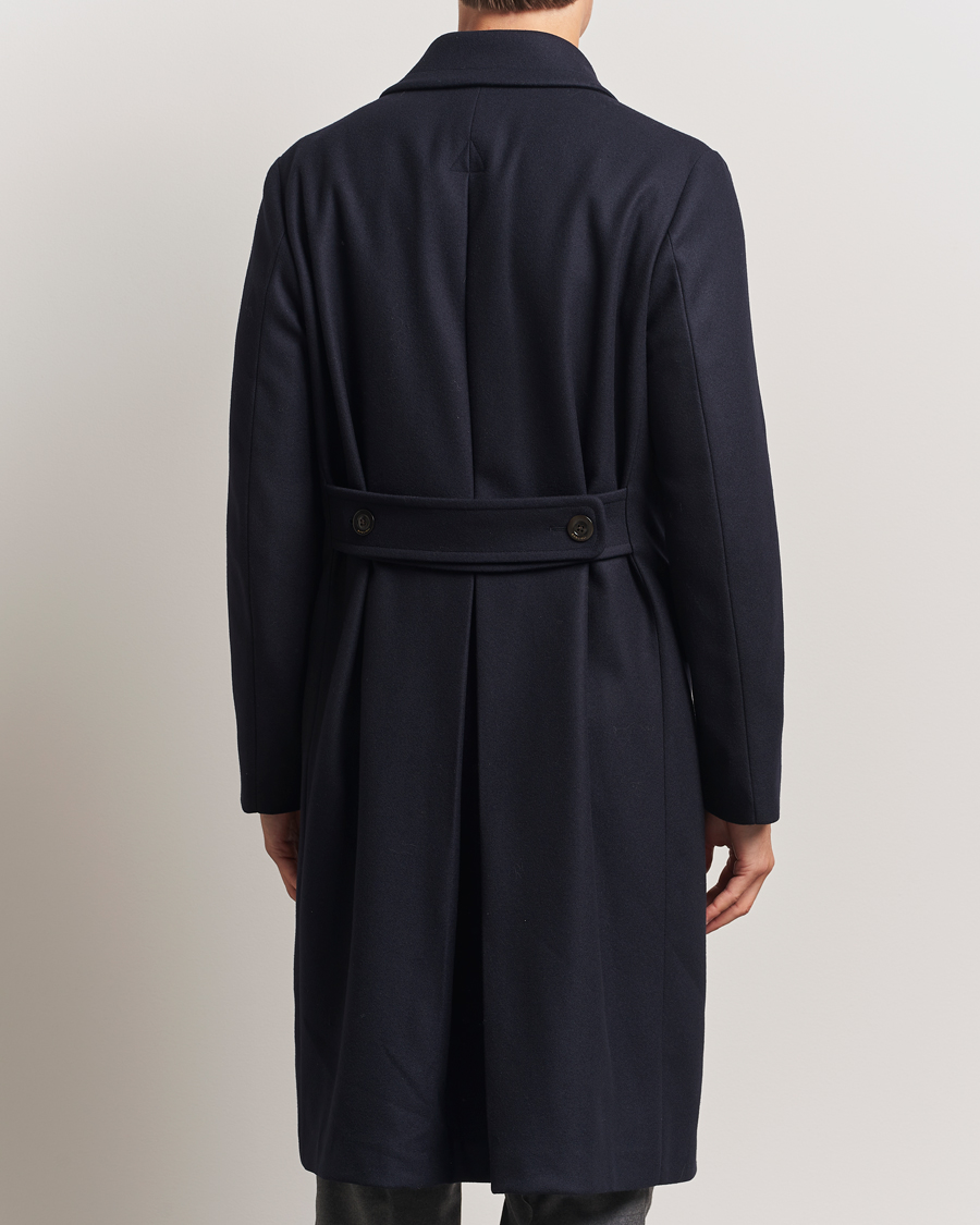 Men | Coats & Jackets | Boglioli | Double Breasted Wool Coat Navy