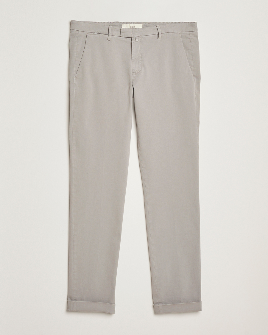 Men | Trousers | Briglia 1949 | Slim Fit Cotton Stretch Chino Light Grey