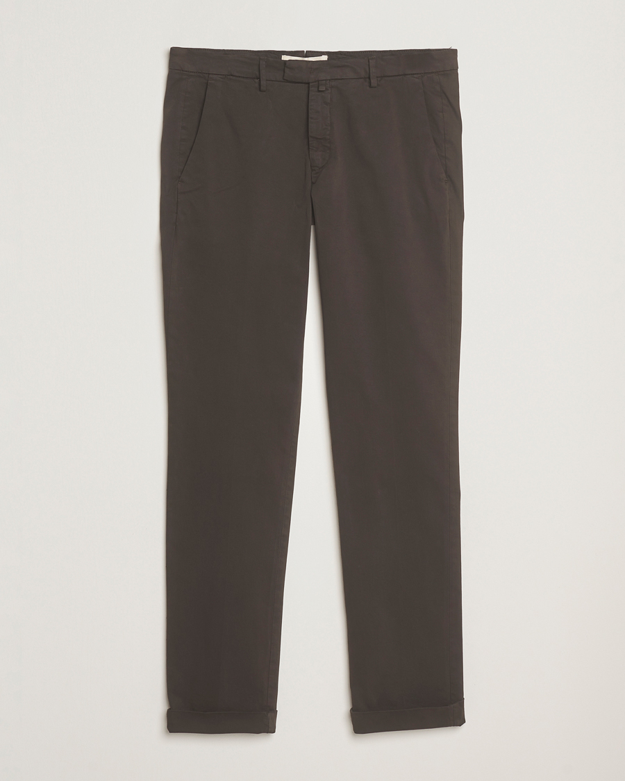 Men | Trousers | Briglia 1949 | Slim Fit Cotton Stretch Chino Dark Brown
