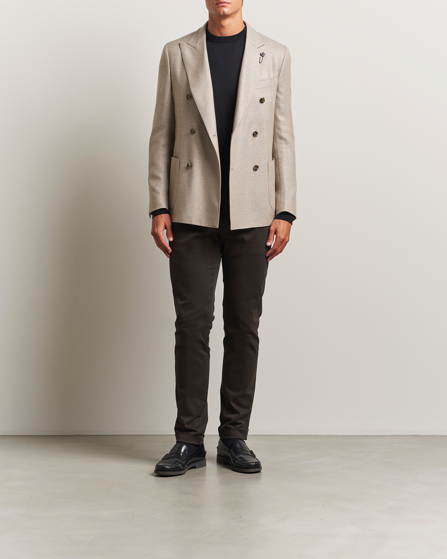 Men | Trousers | Briglia 1949 | Slim Fit Cotton Stretch Chino Dark Brown