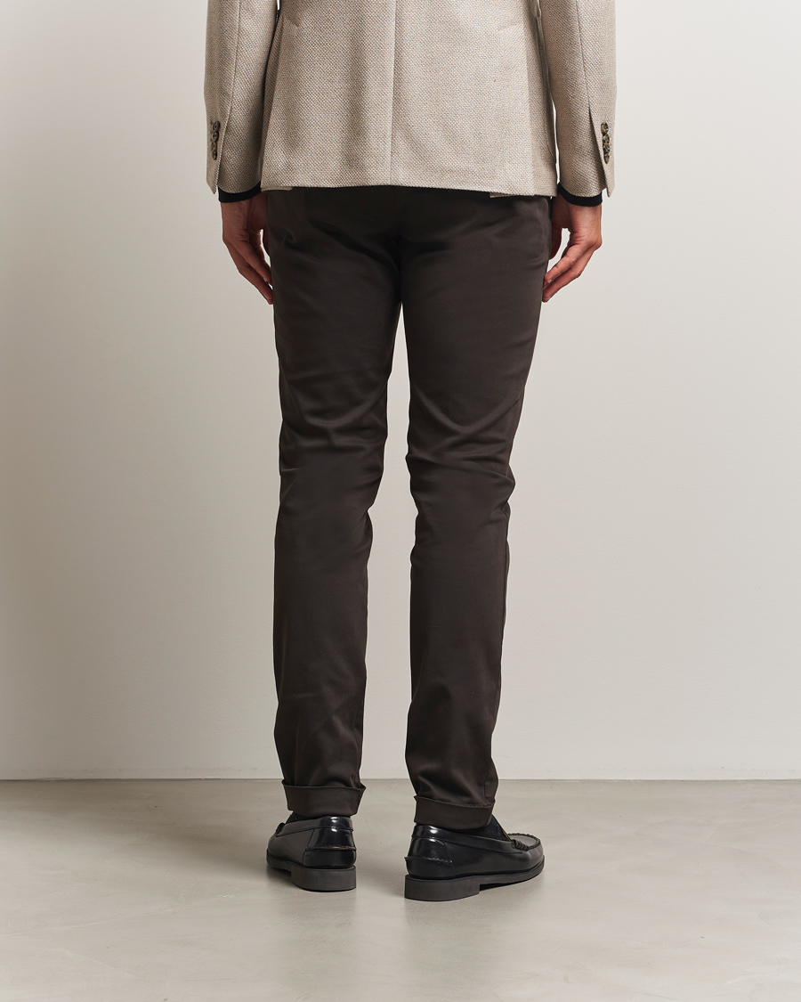 Men | Trousers | Briglia 1949 | Slim Fit Cotton Stretch Chino Dark Brown