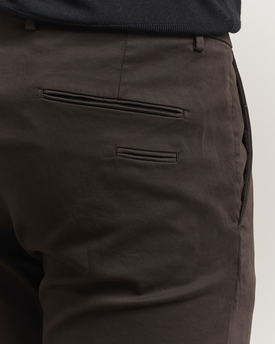 Men | Trousers | Briglia 1949 | Slim Fit Cotton Stretch Chino Dark Brown