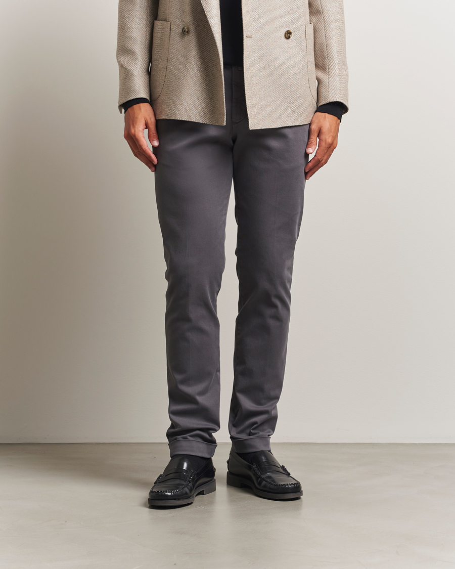 Men | Trousers | Briglia 1949 | Slim Fit Cotton Stretch Chino Grey