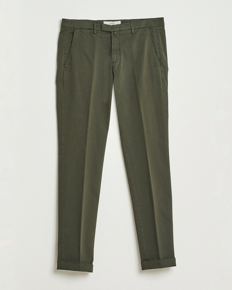 Men | Trousers | Briglia 1949 | Slim Fit Cotton Stretch Chino Military