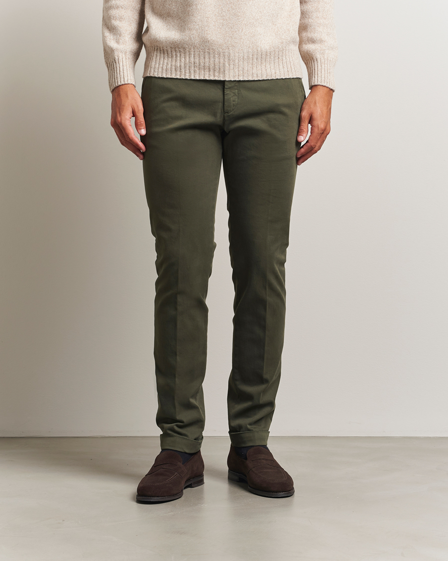 Men | Trousers | Briglia 1949 | Slim Fit Cotton Stretch Chino Military