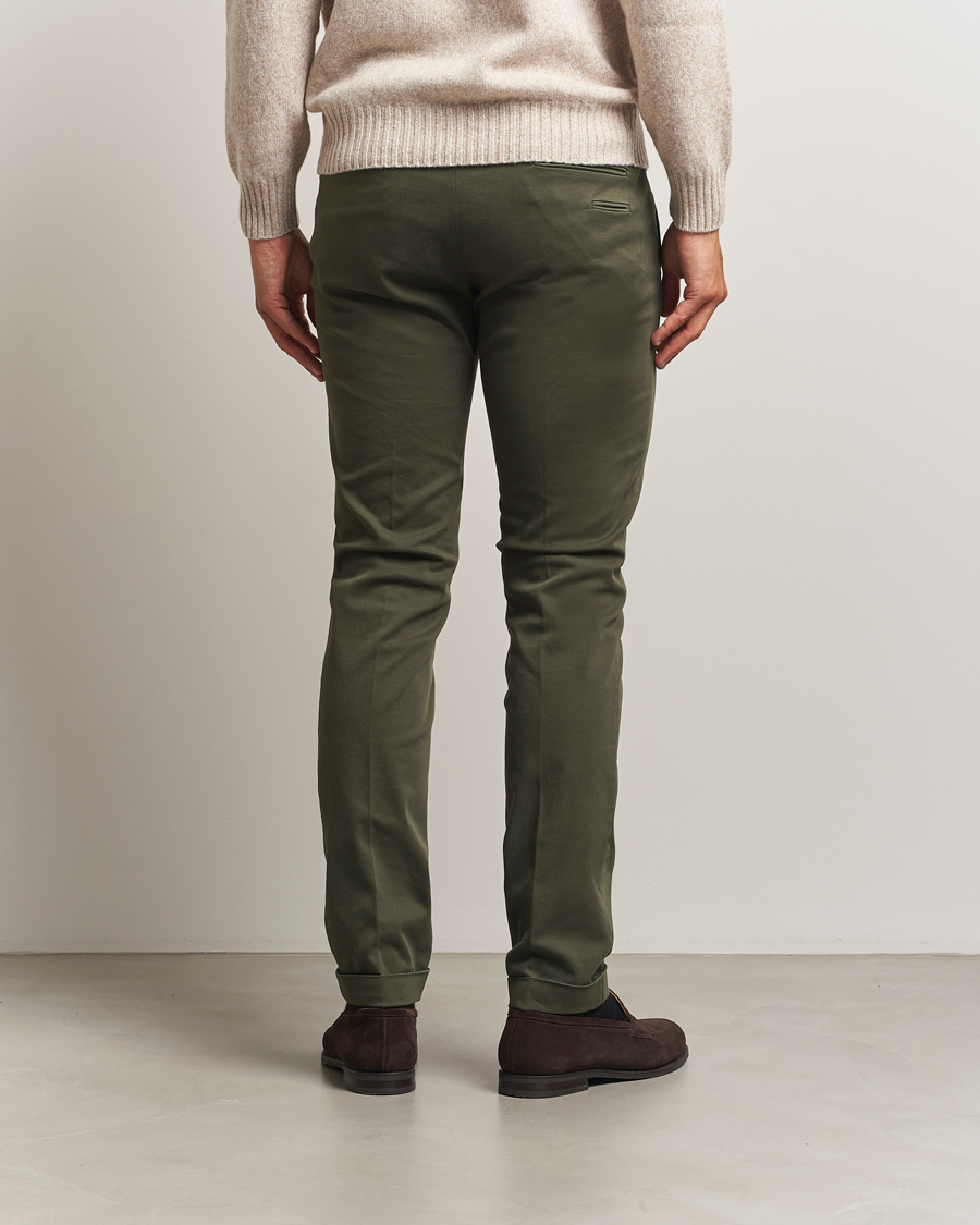 Men | Trousers | Briglia 1949 | Slim Fit Cotton Stretch Chino Military