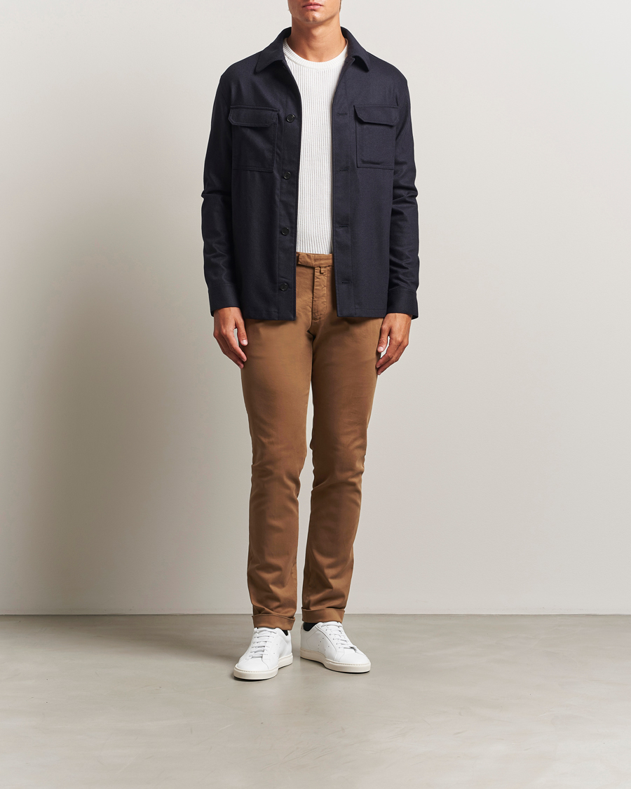 Men | Trousers | Briglia 1949 | Slim Fit Cotton Stretch Chino Mid Brown