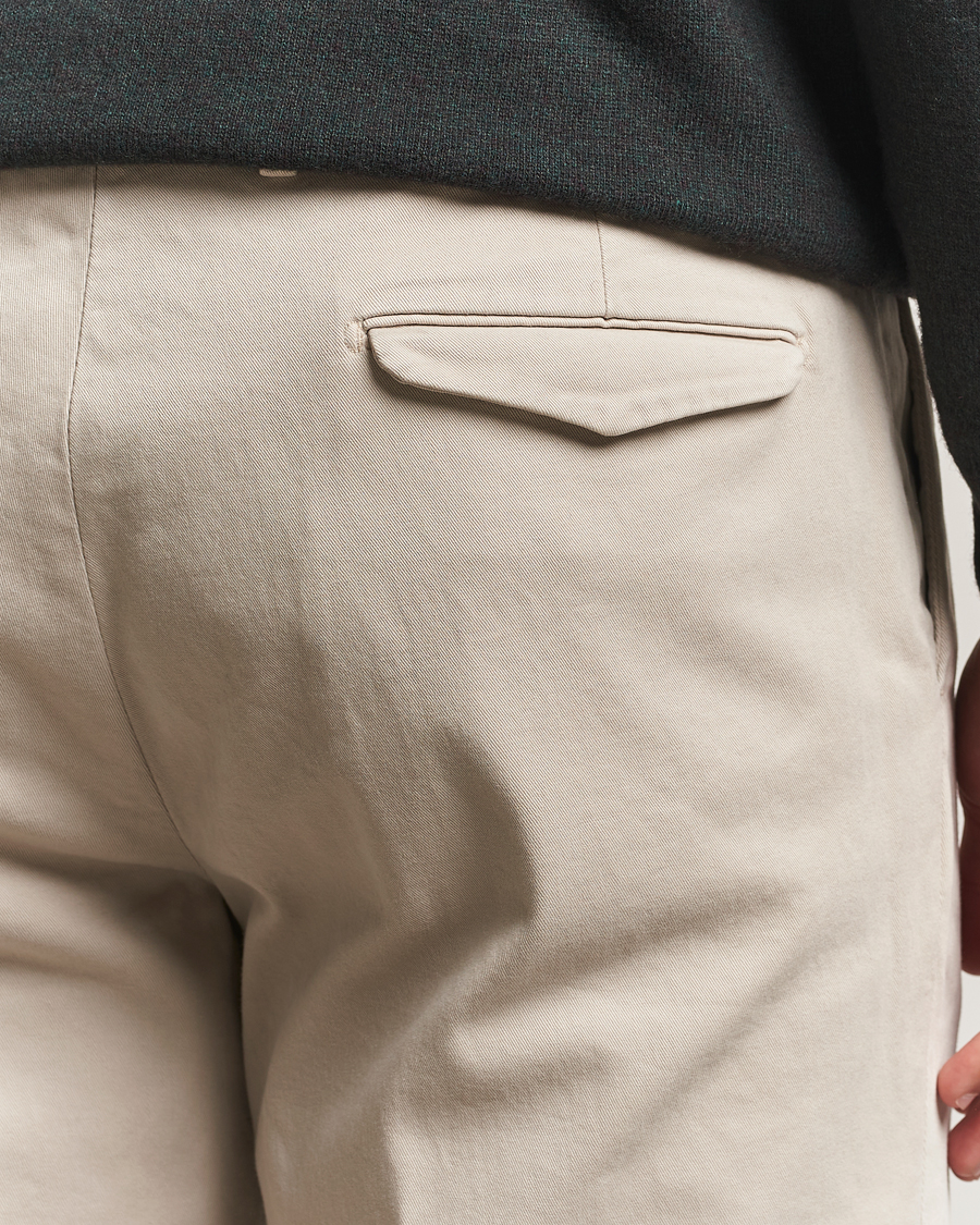 Men | Trousers | Briglia 1949 | Easy Fit Pleated Cotton Stretch Chino Beige