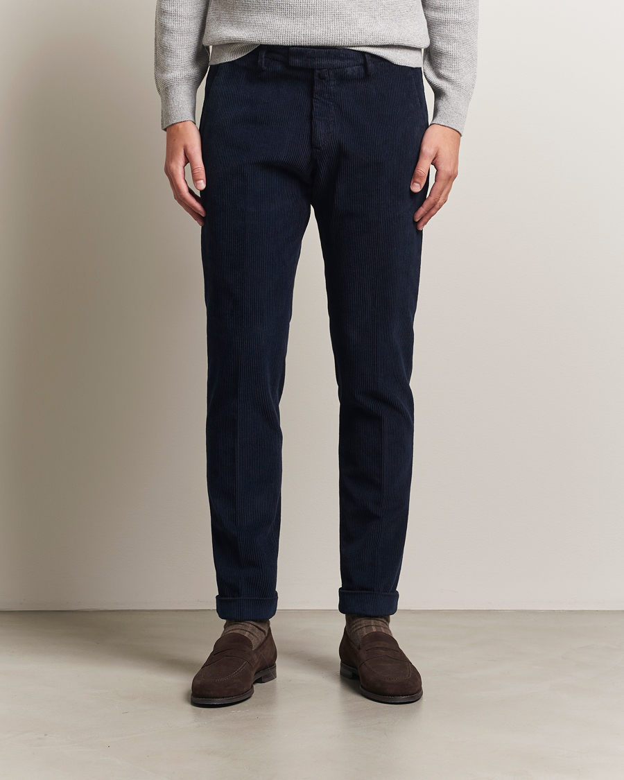 Men | Trousers | Briglia 1949 | Slim Fit Corduroy Trousers Navy