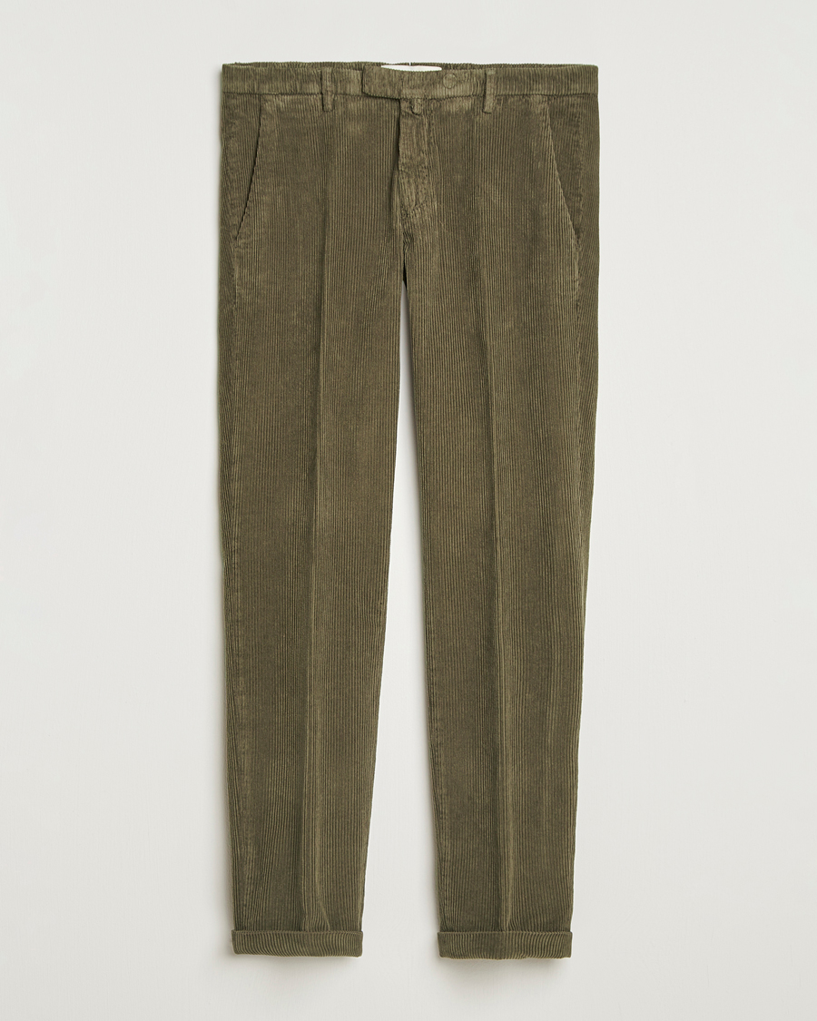 Men | Trousers | Briglia 1949 | Slim Fit Corduroy Trousers Dark Green