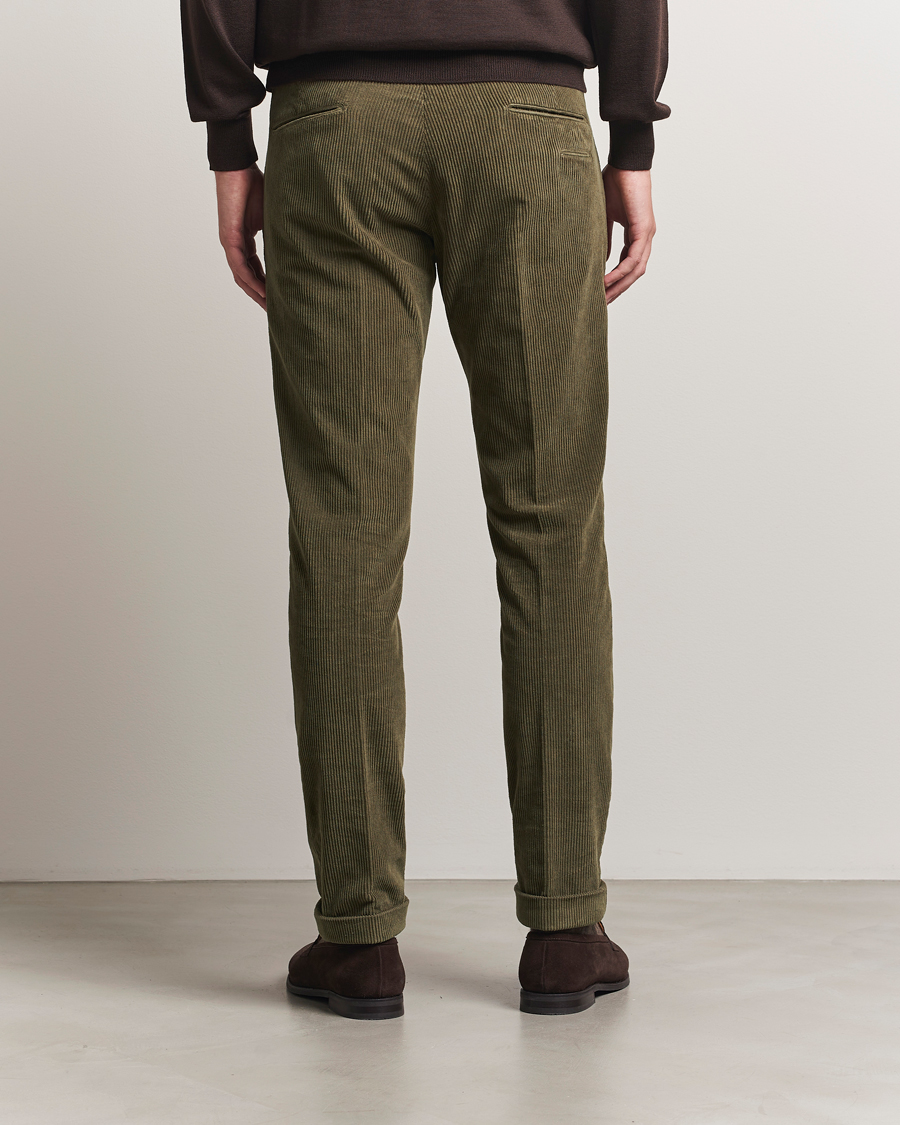 Men | Trousers | Briglia 1949 | Slim Fit Corduroy Trousers Dark Green