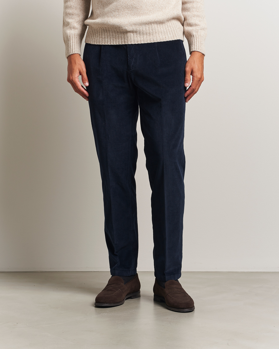 Men | Trousers | Briglia 1949 | Easy Fit Corduroy Trousers Navy