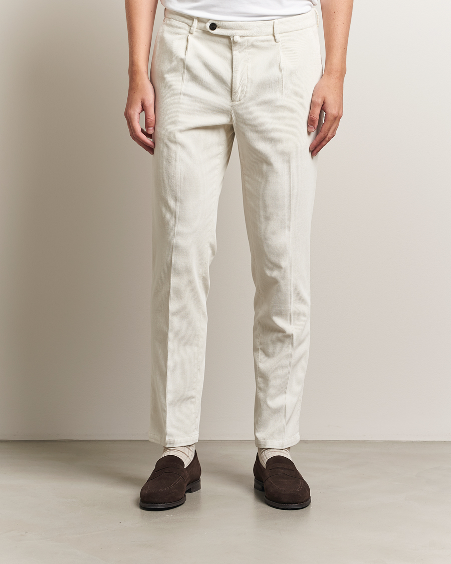 Men | Trousers | Briglia 1949 | Easy Fit Corduroy Trousers Off White