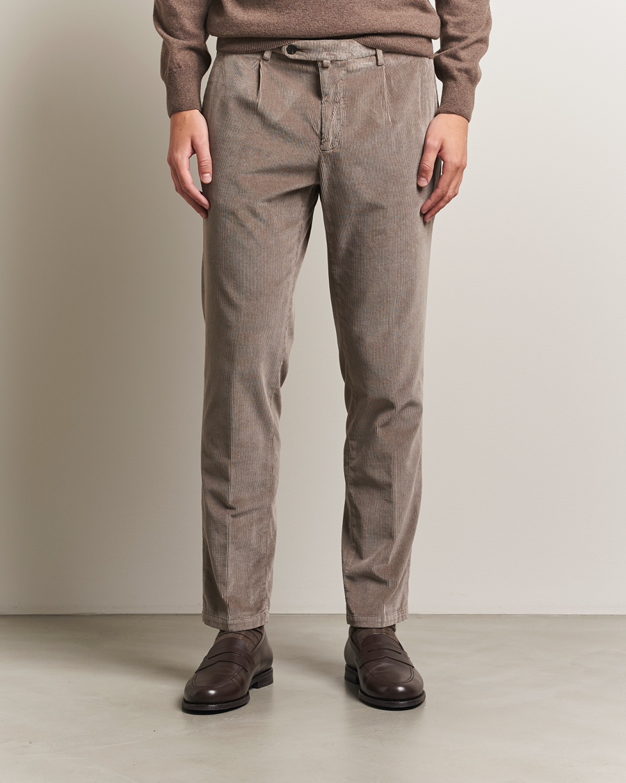 Men | Trousers | Briglia 1949 | Easy Fit Corduroy Trousers Taupe