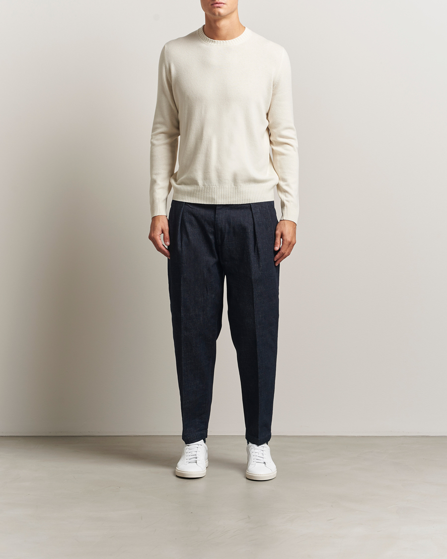 Men | Trousers | Briglia 1949 | Portobello Loose Fit Denim Trousers Dark Blue