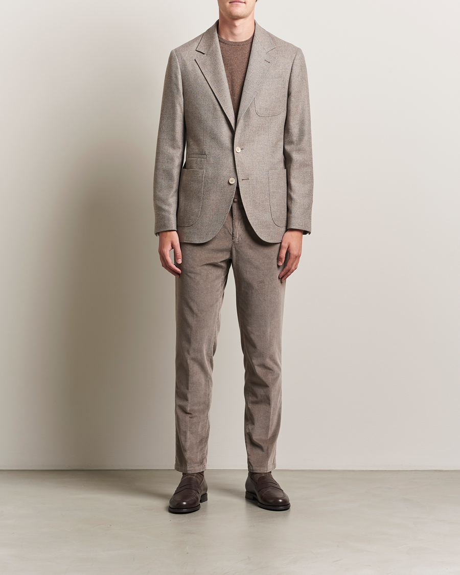 Men | Blazers | Brunello Cucinelli | Single Breasted Wool/Cashmere Twill Blazer Beige