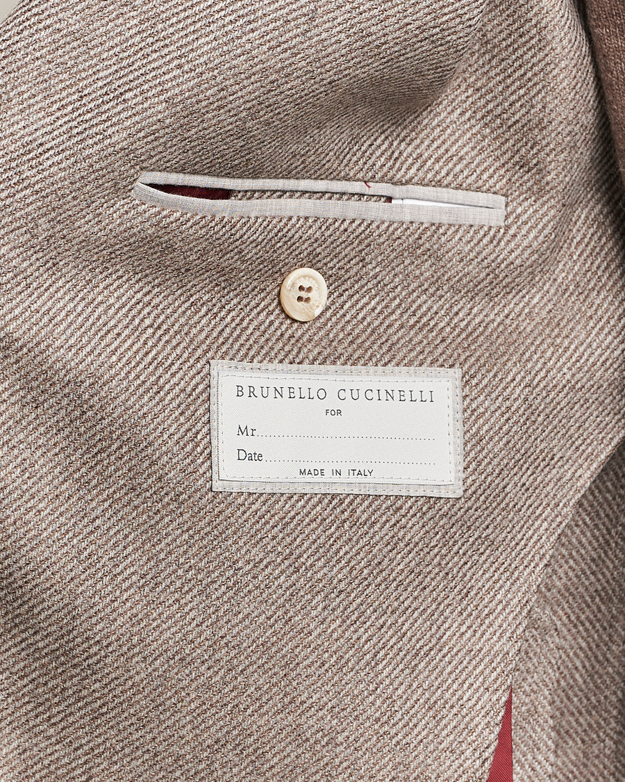Men | Blazers | Brunello Cucinelli | Single Breasted Wool/Cashmere Twill Blazer Beige