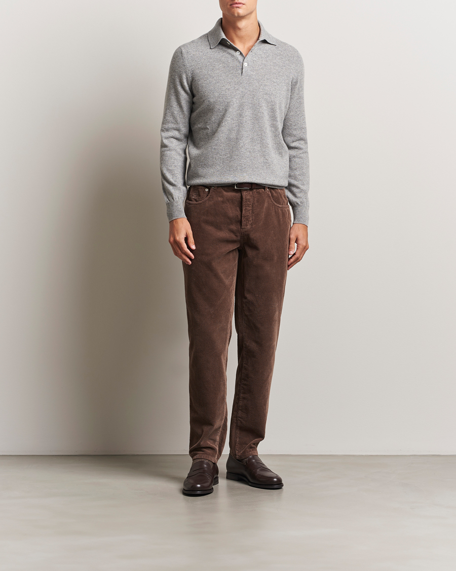 Men | Trousers | Brunello Cucinelli | Leisure Fit Corduroy 5-Pocket Pants Taupe