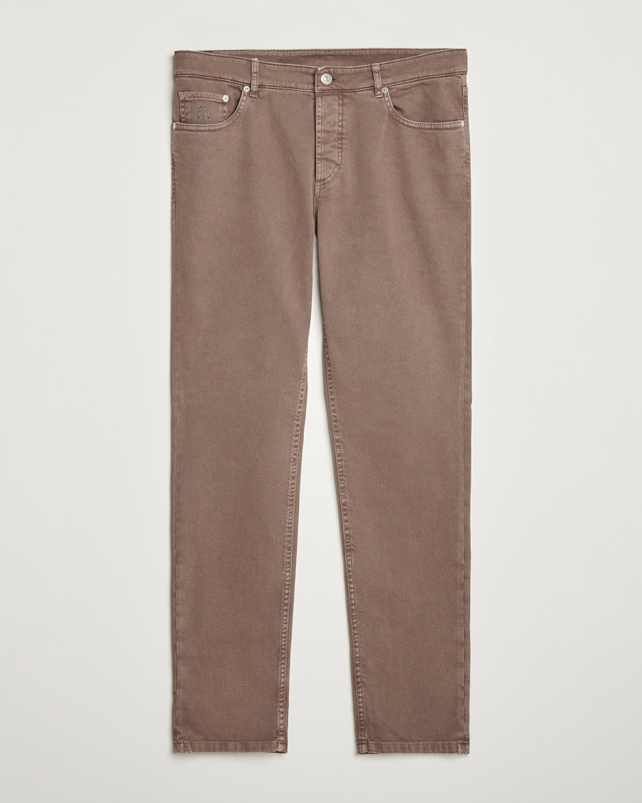 Men | Trousers | Brunello Cucinelli | Slim Fit Bull Denim Pants Light Beige