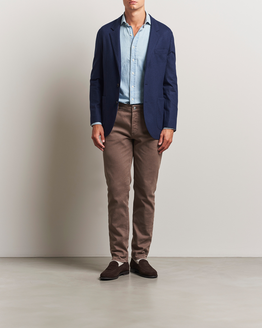 Men | Trousers | Brunello Cucinelli | Slim Fit Bull Denim Pants Light Beige