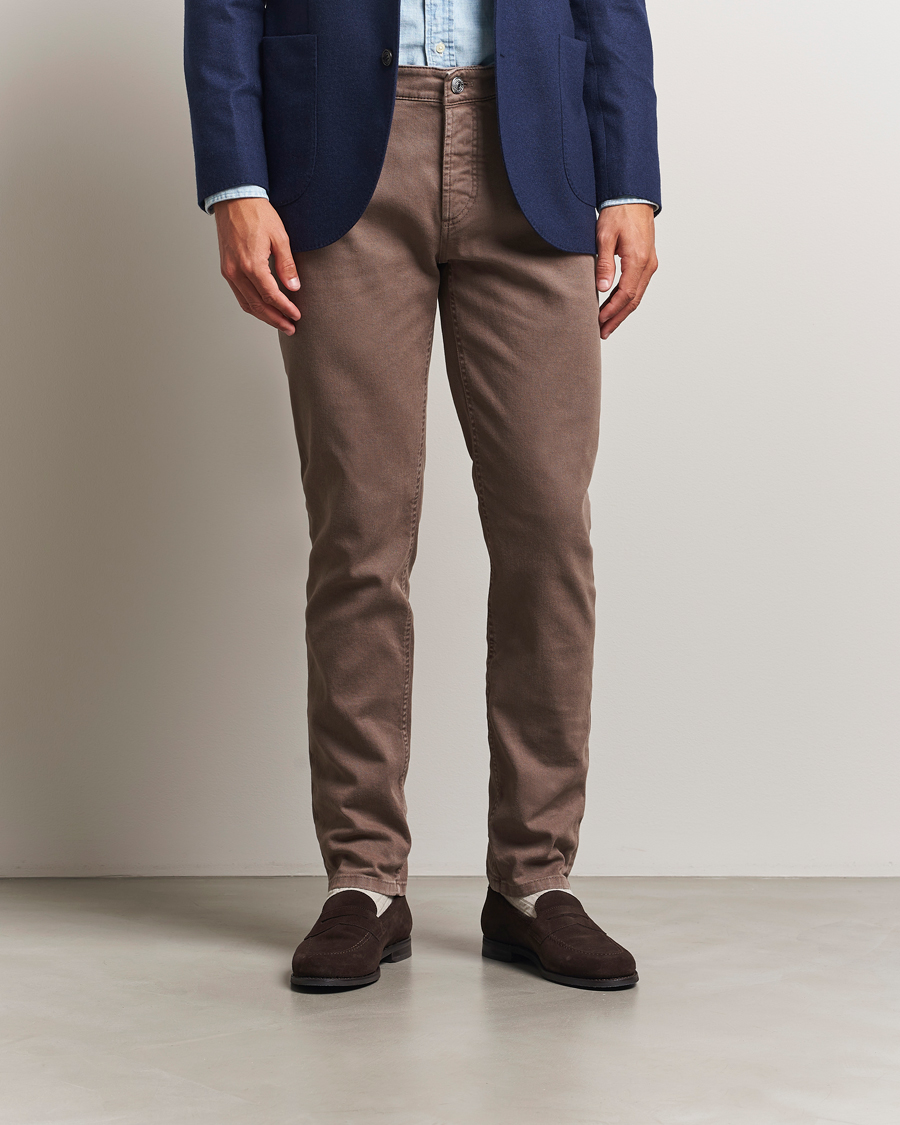 Men | Trousers | Brunello Cucinelli | Slim Fit Bull Denim Pants Light Beige