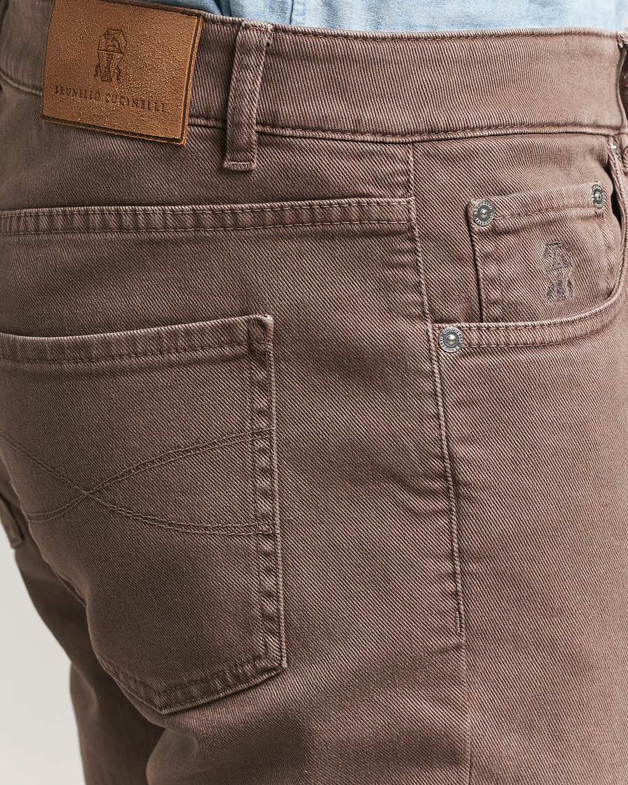 Men | Trousers | Brunello Cucinelli | Slim Fit Bull Denim Pants Light Beige