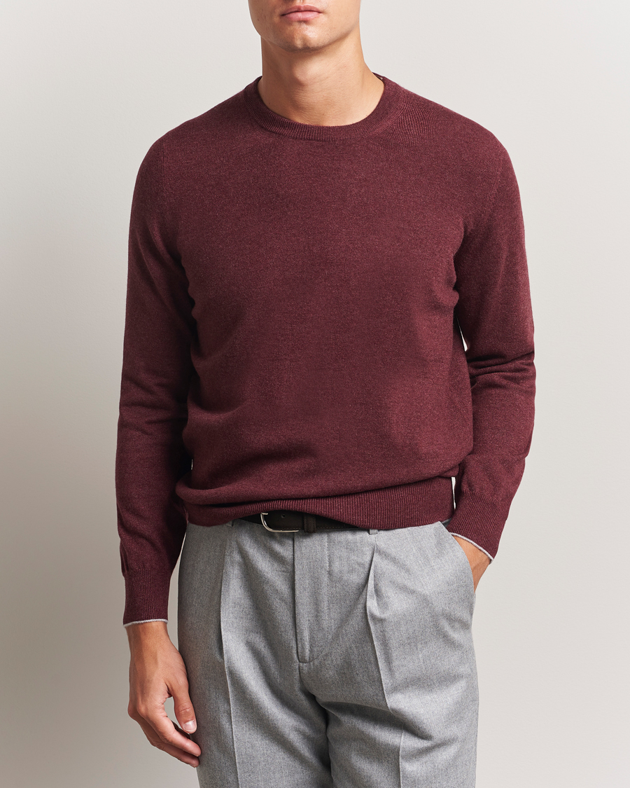 Men | Sweaters & Knitwear | Brunello Cucinelli | 2 Ply Cashmere Pullover Amaranto