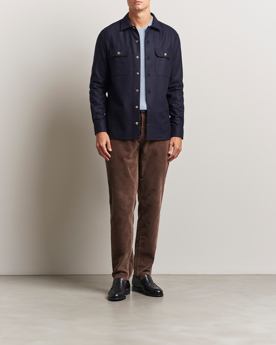 Men | Coats & Jackets | Brunello Cucinelli | Double Pocket Overshirt Navy