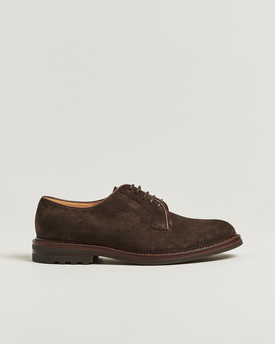 Men | Derby Shoes | Brunello Cucinelli | Plain Toe Derby Dark Brown Suede
