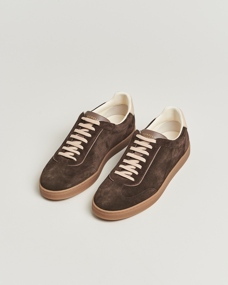 Men | Sneakers | Brunello Cucinelli | Classic Sneakers Dark Brown Suede