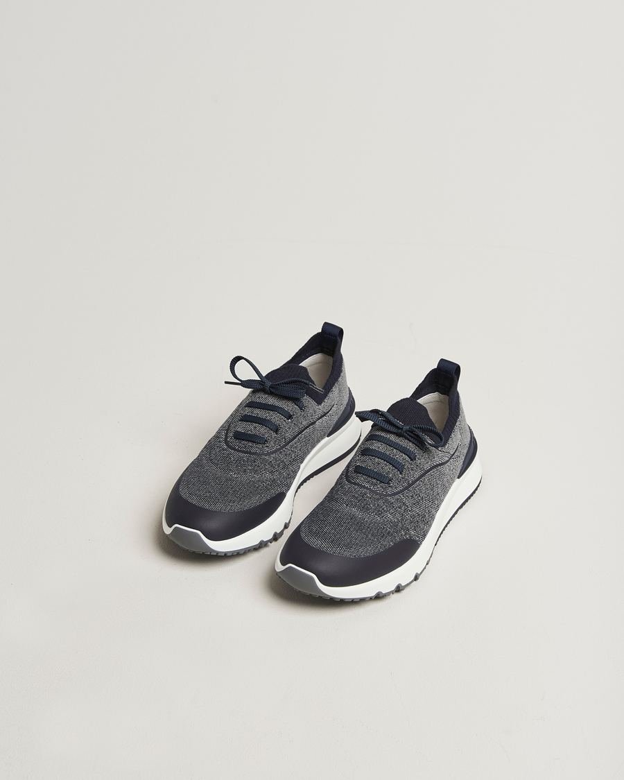 Men | Sneakers | Brunello Cucinelli | Flannel Running Sneakers Navy