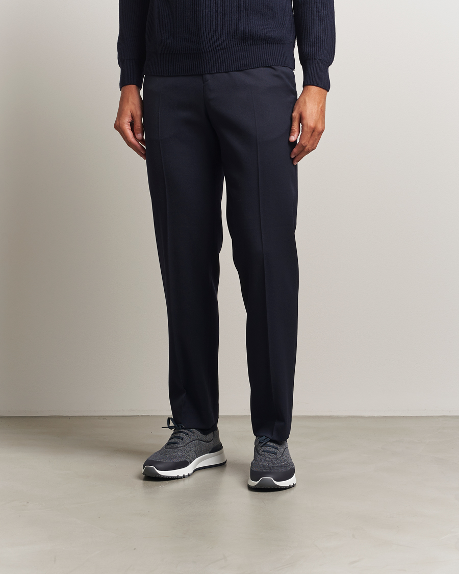 Men | Sneakers | Brunello Cucinelli | Flannel Running Sneakers Navy