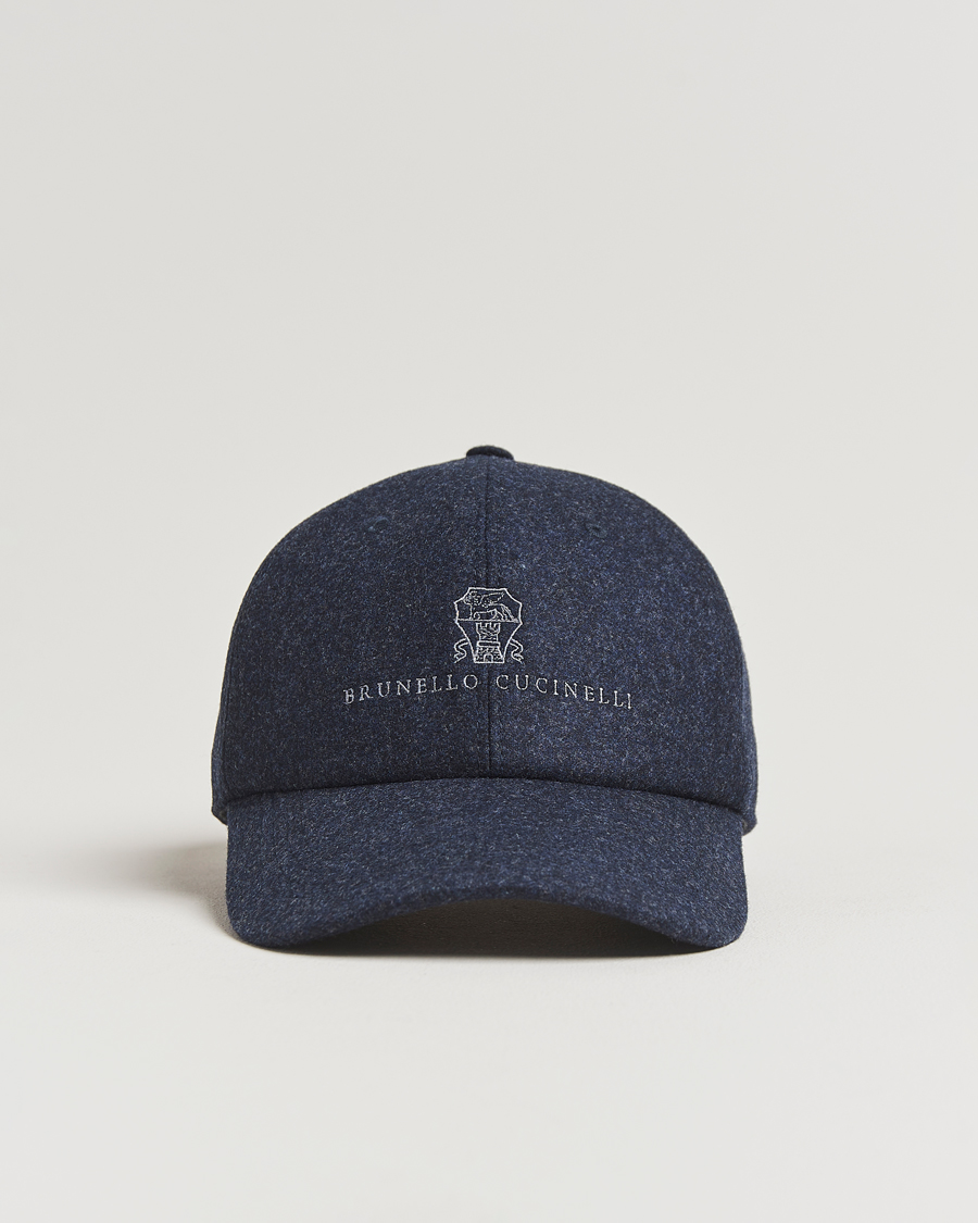 Men | Hats & Caps | Brunello Cucinelli | Flannel Cap Navy