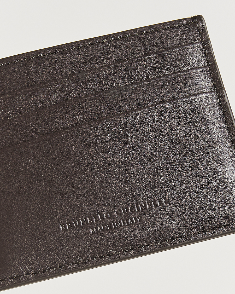 Men | Wallets | Brunello Cucinelli | Leather Cardholder Dark Brown Calf