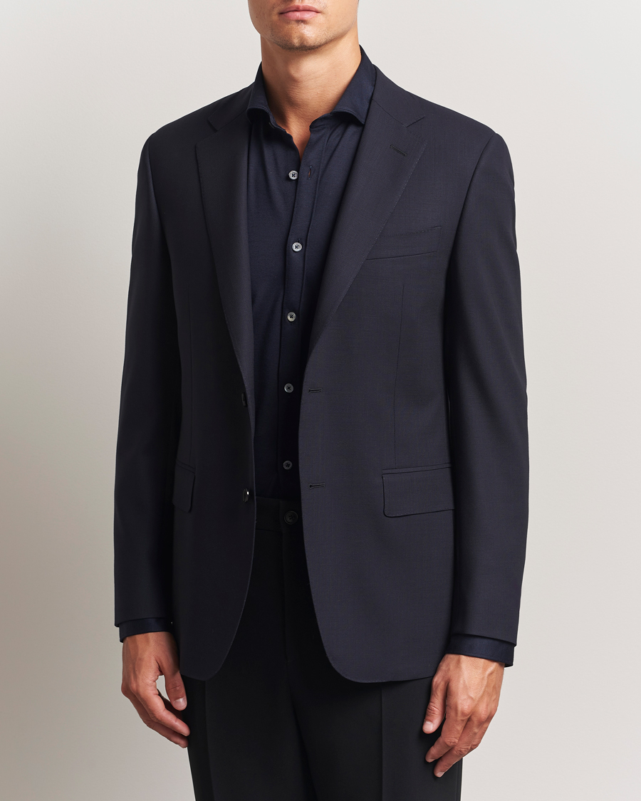 Men | Blazers | Canali | Travel Wool Blazer Navy