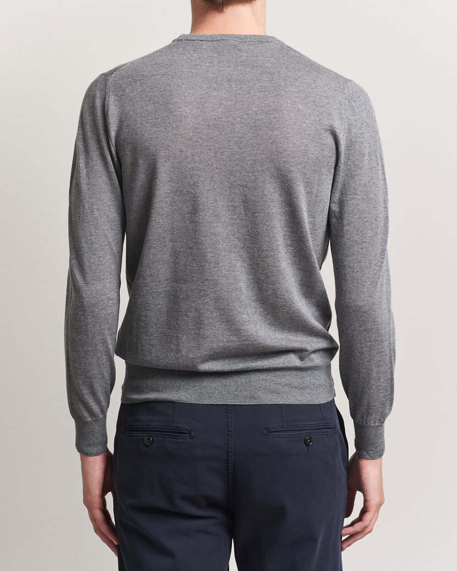 Men | Sweaters & Knitwear | Canali | Merino Wool Crew Neck Light Grey