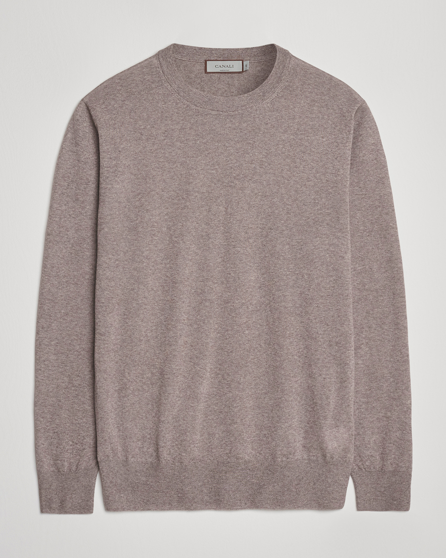 Men | Sweaters & Knitwear | Canali | Merino Wool Crew Neck Beige