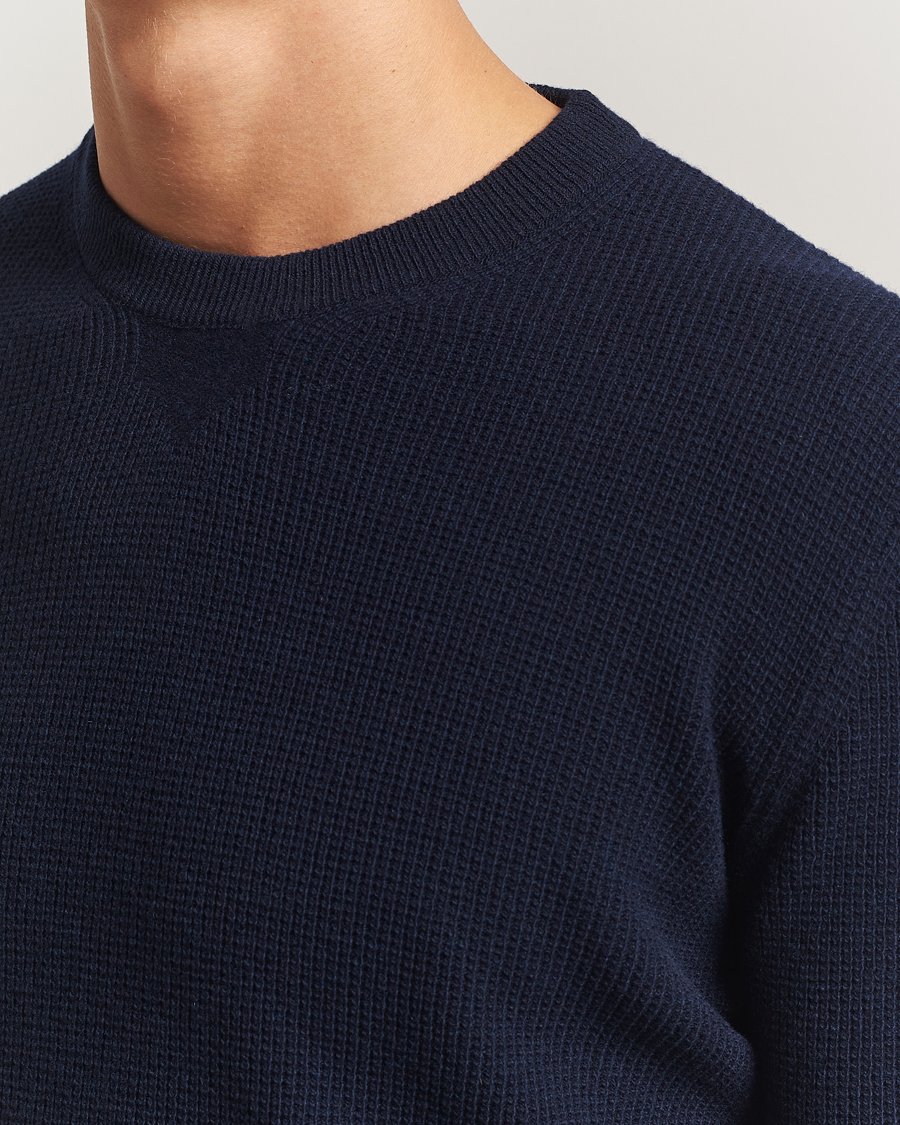 Men | Sweaters & Knitwear | Canali | Wool/Cashmere Crew Neck Navy