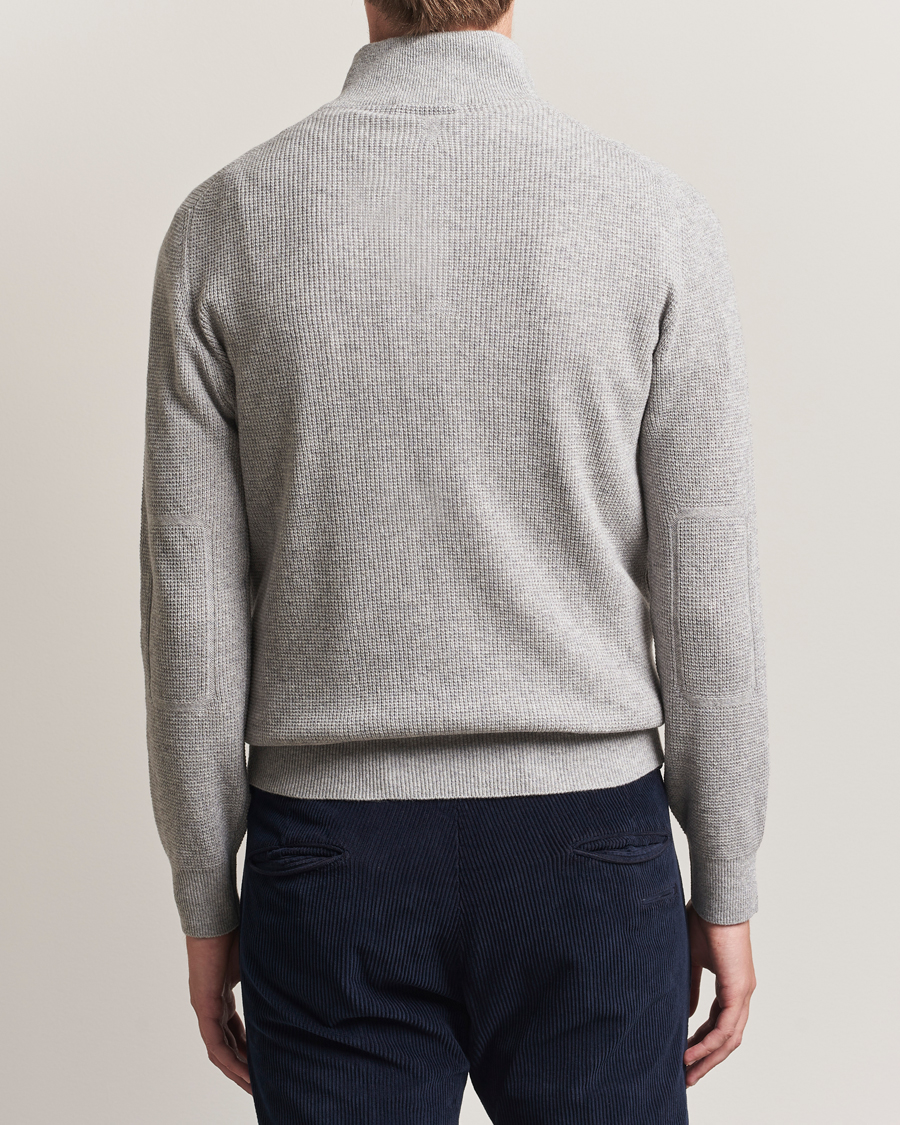 Men | Sweaters & Knitwear | Canali | Wool/Cashmere Half Zip Light Grey