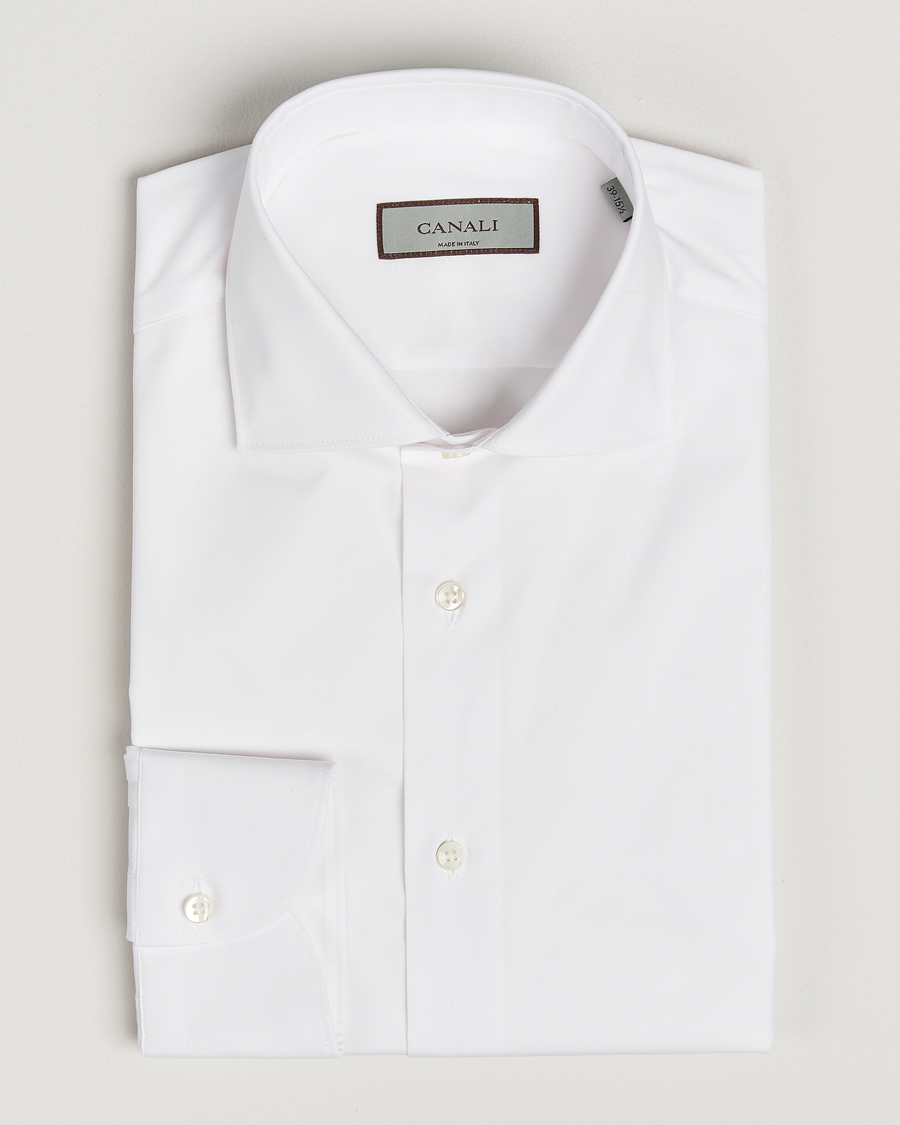 Men | Shirts | Canali | Slim Fit Cotton/Stretch Shirt White