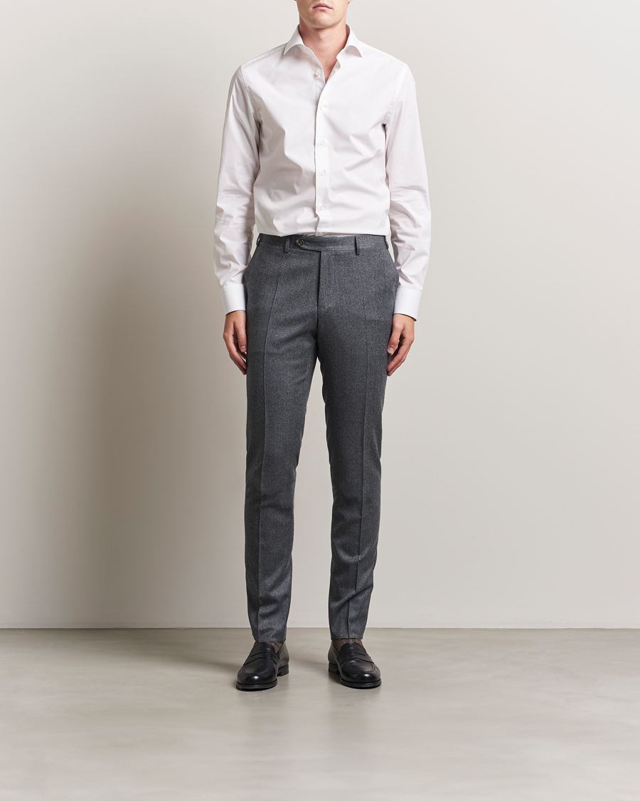 Men | Shirts | Canali | Slim Fit Cotton/Stretch Shirt White