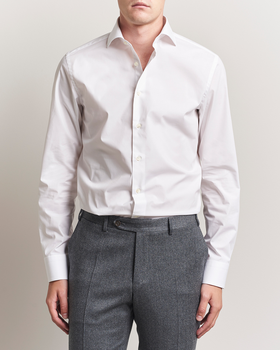 Men | Shirts | Canali | Slim Fit Cotton/Stretch Shirt White