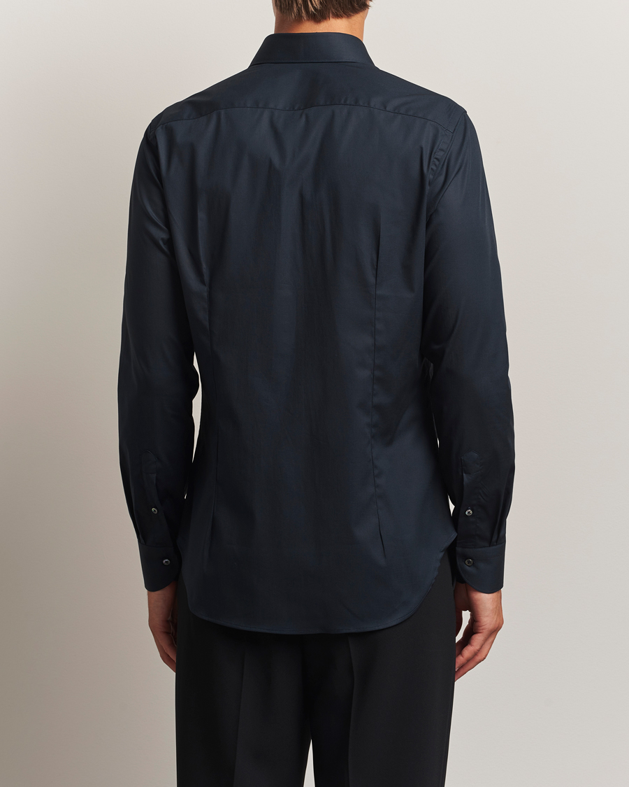Men | Shirts | Canali | Slim Fit Cotton/Stretch Shirt Navy
